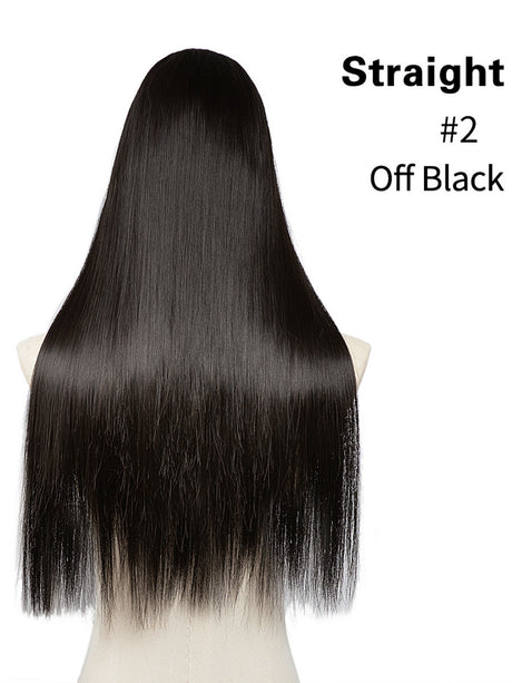U-shaped Half-head Wig With Seamless Hair Extensions, One-piece Long Straight Wig