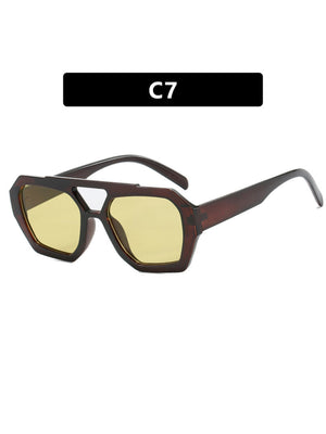 Double-bridge Irregular Leopard Print Sunglasses