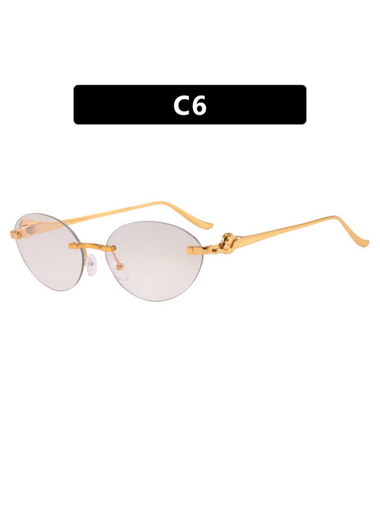 Frameless Oval Sunglasses