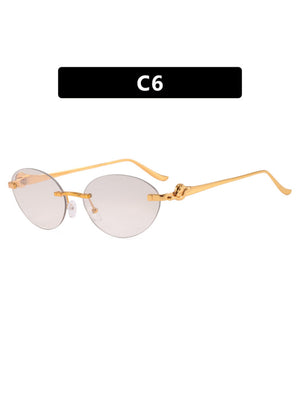 Frameless Oval Sunglasses