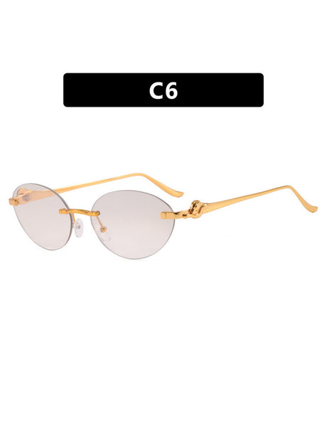 Frameless Oval Sunglasses