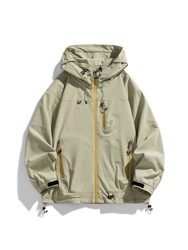 Outdoor Water Proof Loose All-match Hooded Sports Jacket