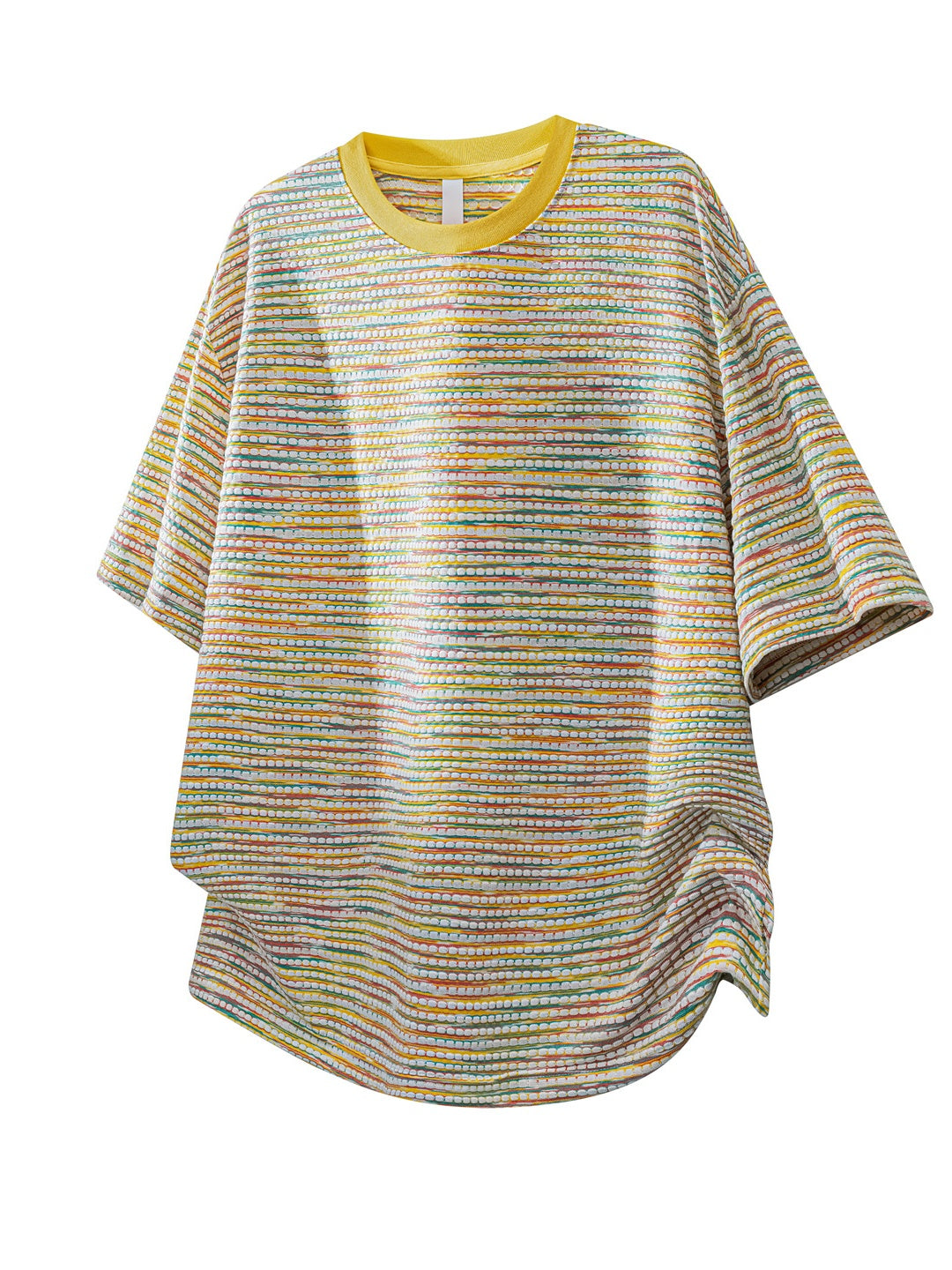 Color-blocked Rainbow Stripes Loose-fit T-shirts