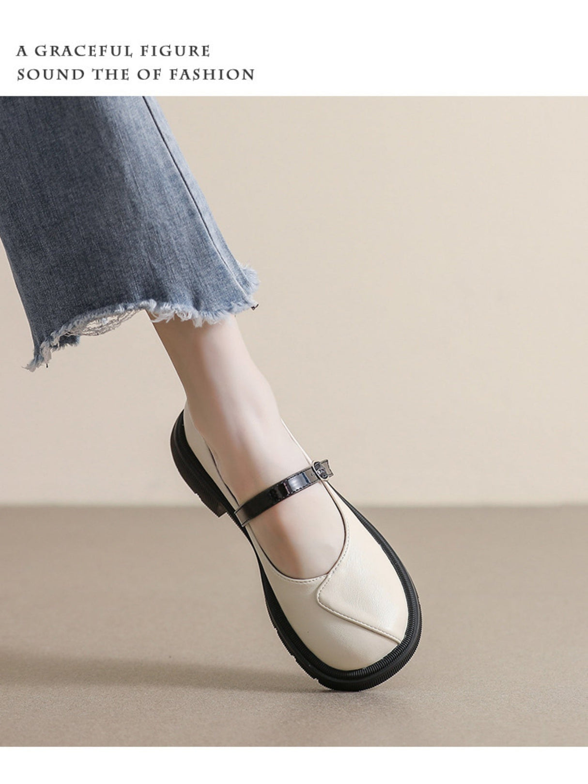 Liber Spring and Autumn Colorblock Women's Mary Jane Shoes