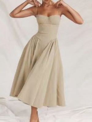 Camisoles Big Swing Solid Color Midi Dresses