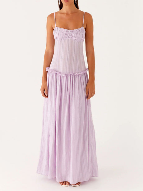 Ruffled Edges Camisoles Sweet Maxi Dresses