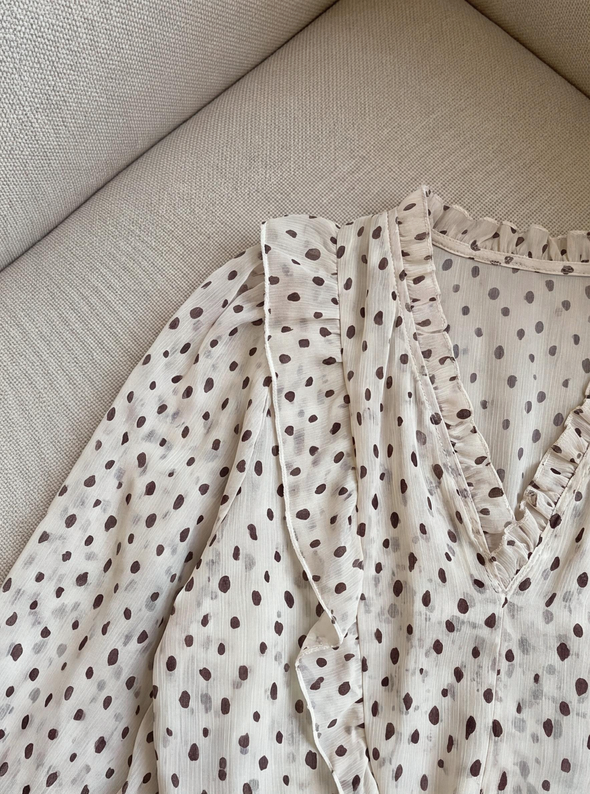 Korean Style Preppy Polka Dot Dress Two-piece Set