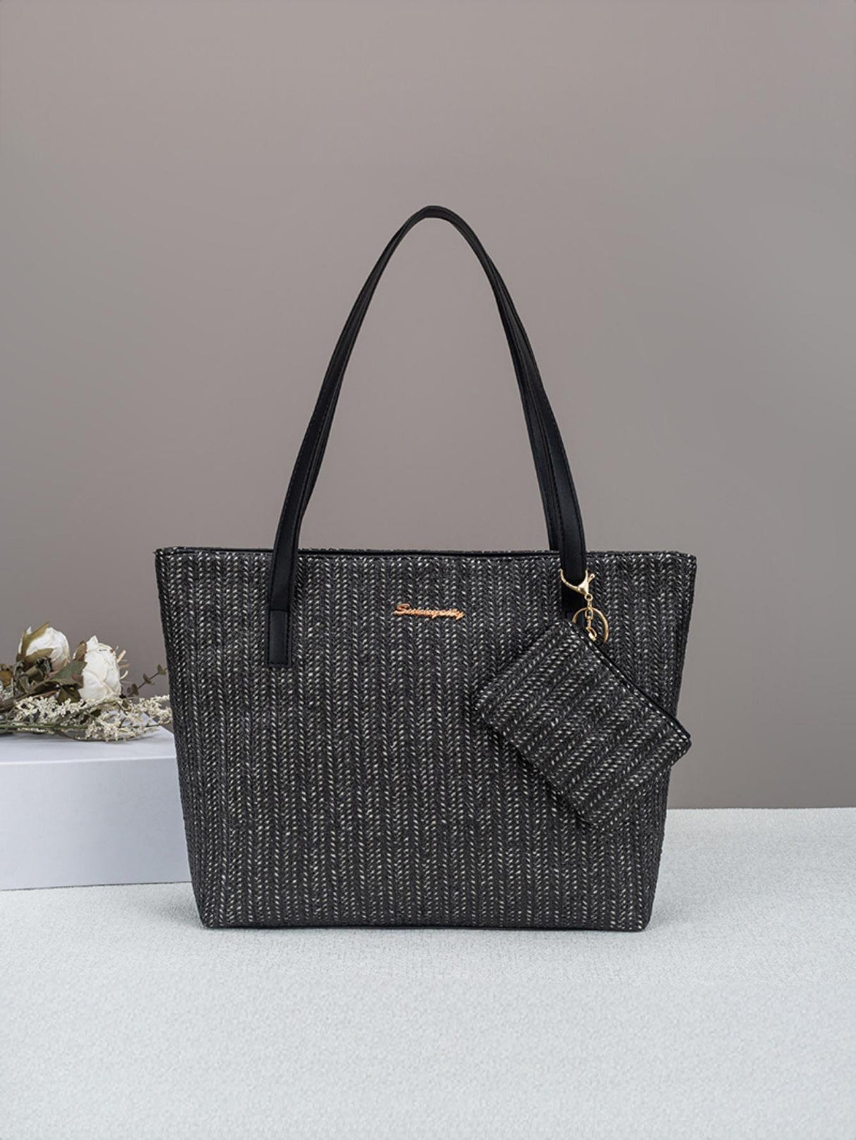 Solid Color Vacation Straw Tote Bag