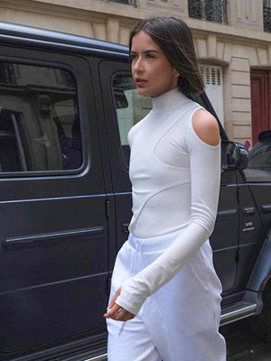 Liber Autumn Women's Splicing Solid Color Bodysuit