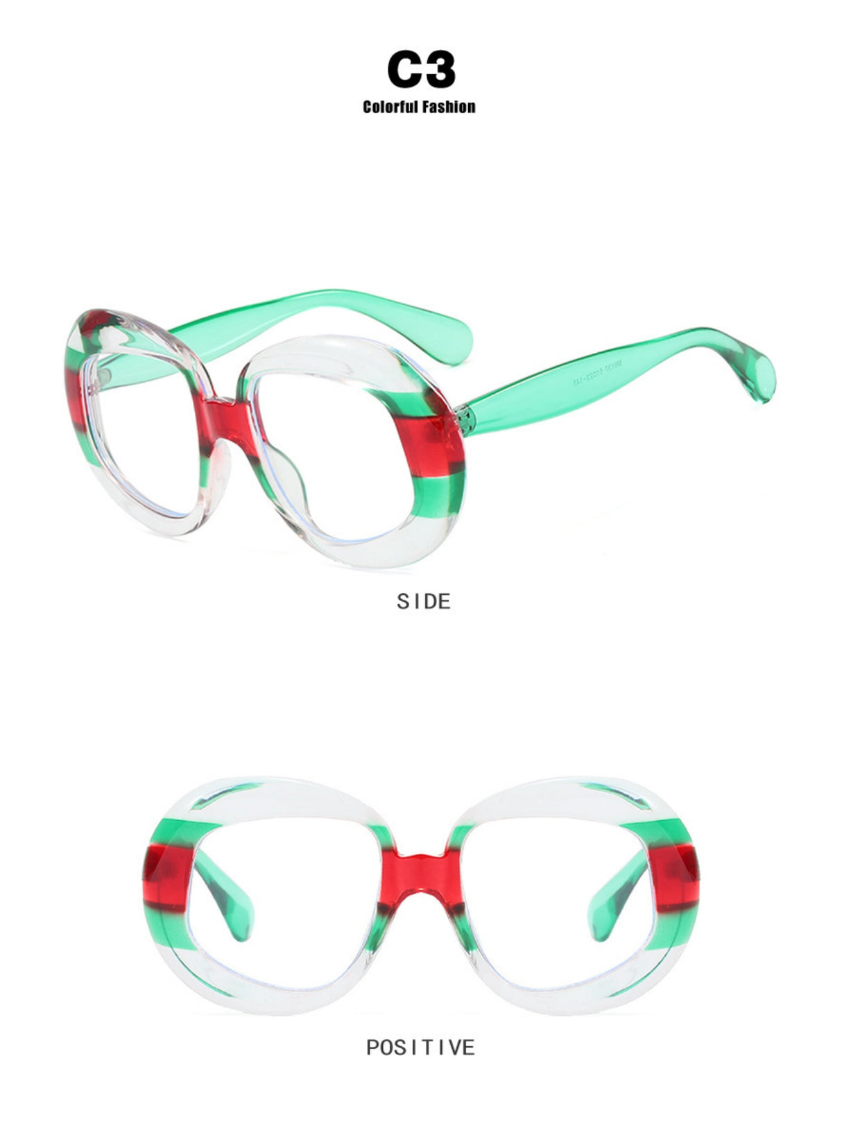 Irregularly Shaped Full-frame Round Fashion Glasses