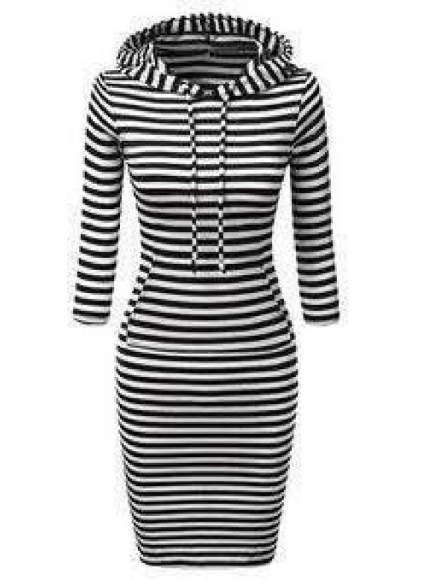 Long Bodycon Long Sleeve Dress Hoodies