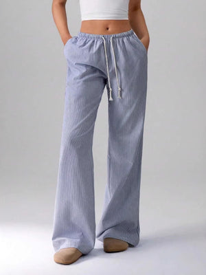 Y2K Stripes Color-blocked Straps Sweet Pants