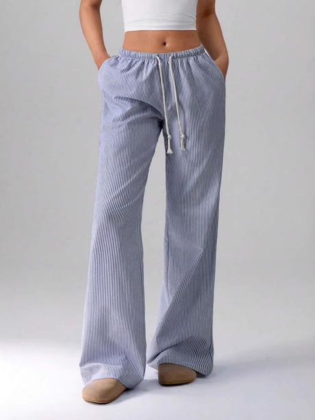 Y2K Stripes Color-blocked Straps Sweet Pants