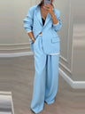 Leisure Wide-leg Pants Suit Commuter Suit 2-piece Sets