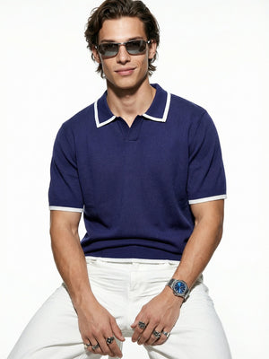 Old Money Style Color-blocked Leisure Polo Shirts