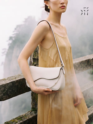 Straightforward Small Saddle Bag, Made Of Vegetable Tanned Top-grain Cowhide, Versatile Summer Shoulder Bag For Women, Underarm Bag.