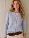 Wool Cable Knit V Fake Two-piece Pullover Sweater