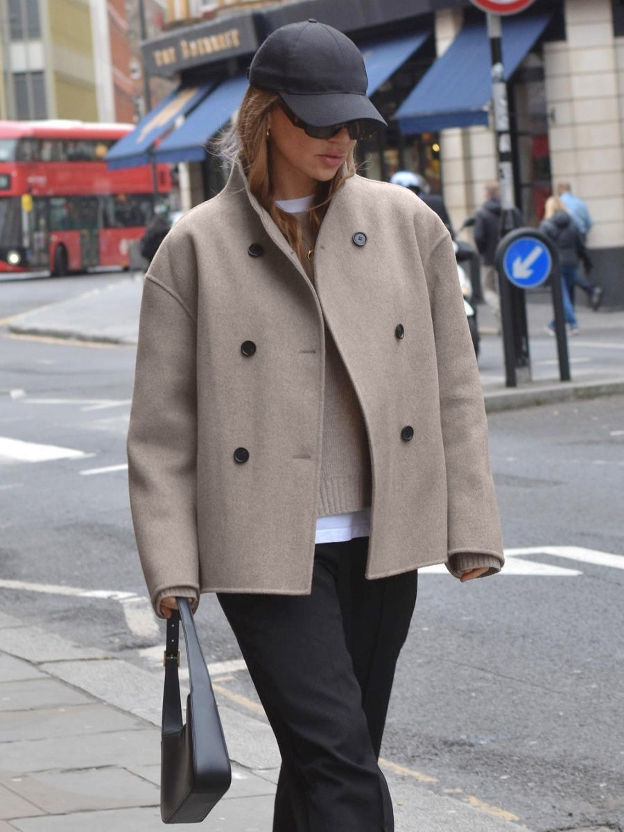 Double-Breasted Short Pea Coat