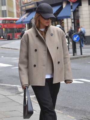 Double-Breasted Short Pea Coat