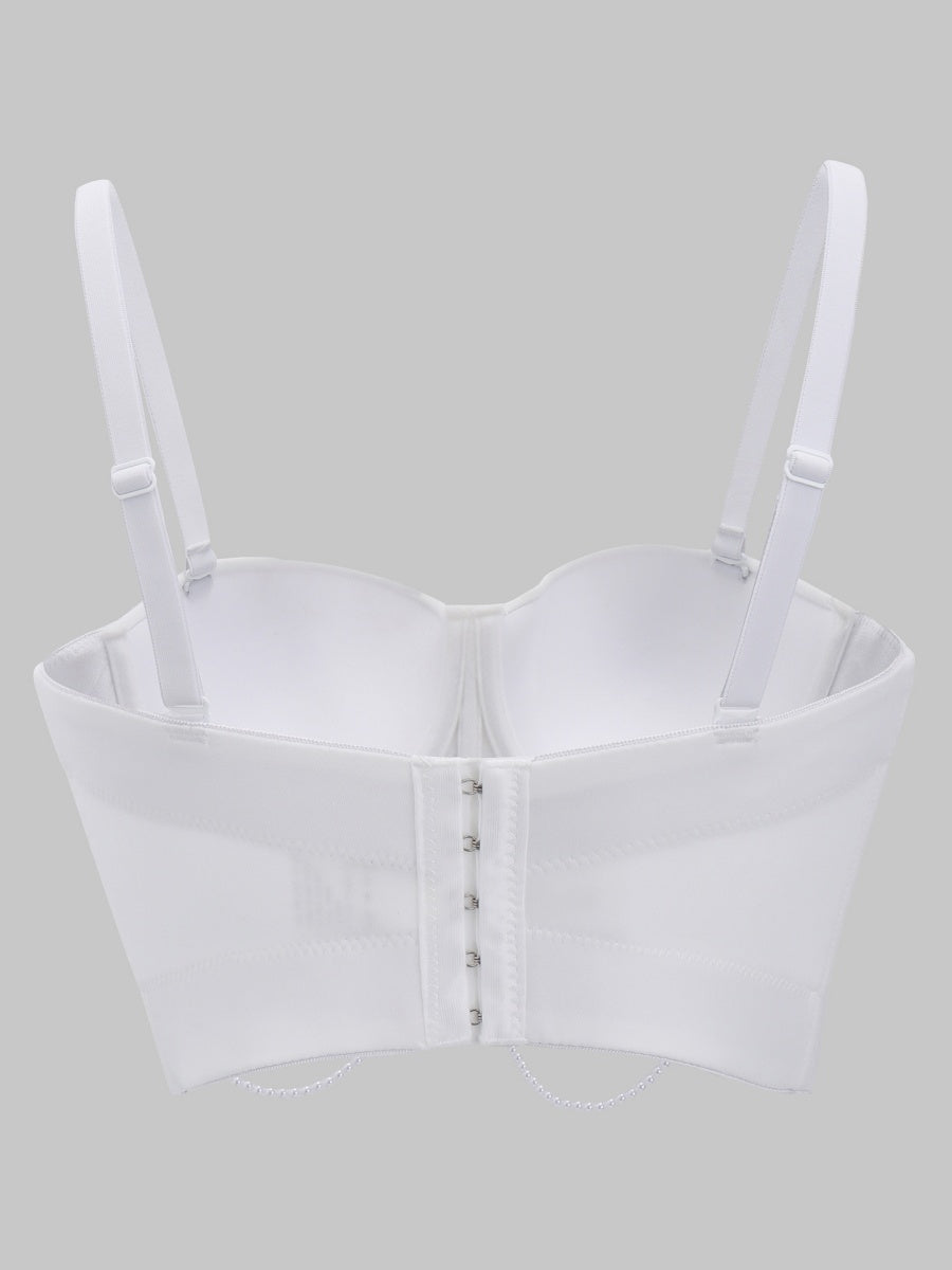 Débardeurs gainants à chaîne et baleines de poisson ornés de strass