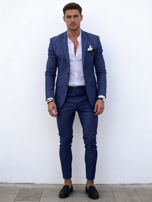 Flax Solid Color Suit Set 2-piece Sets