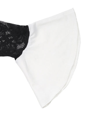 Lace Splicing Color-blocked Collar Slim-fit Hip-hugging Maxi Dresses