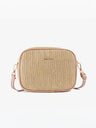 Holiday Straw Woven Oval Crossbody Bag