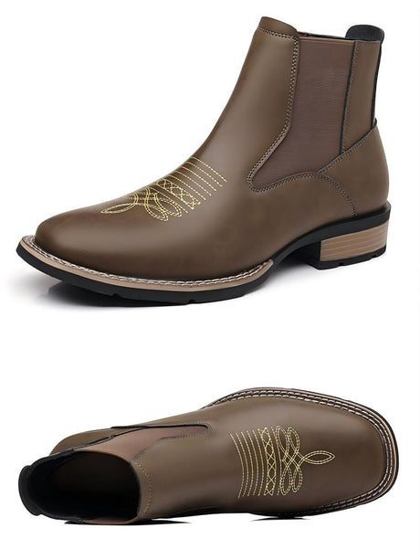 Western Embroidered Chelsea Boots