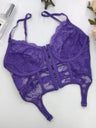 Lace See-through Backless Cross Straps Bra Irregular Tank Tops&Camis