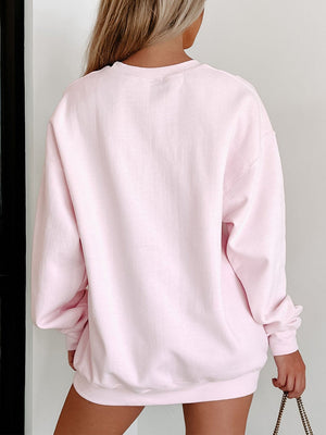 Christmas Pink Bow Sequins And Glitter Valentine's Day Sweatshirts&Hoodies