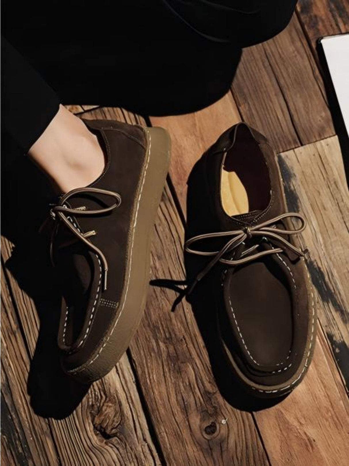 Outdoor Suede Lace-up Flat Shoes