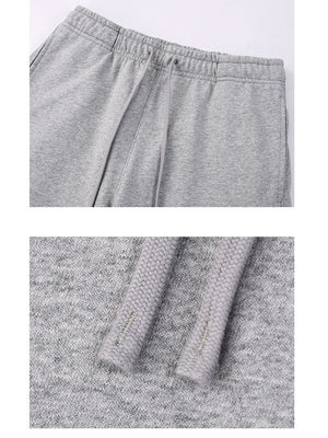 Half Zipper Stand Collar Rough Edge Splicing Sweatshirts&Hoodies Straight-leg Trousers Set