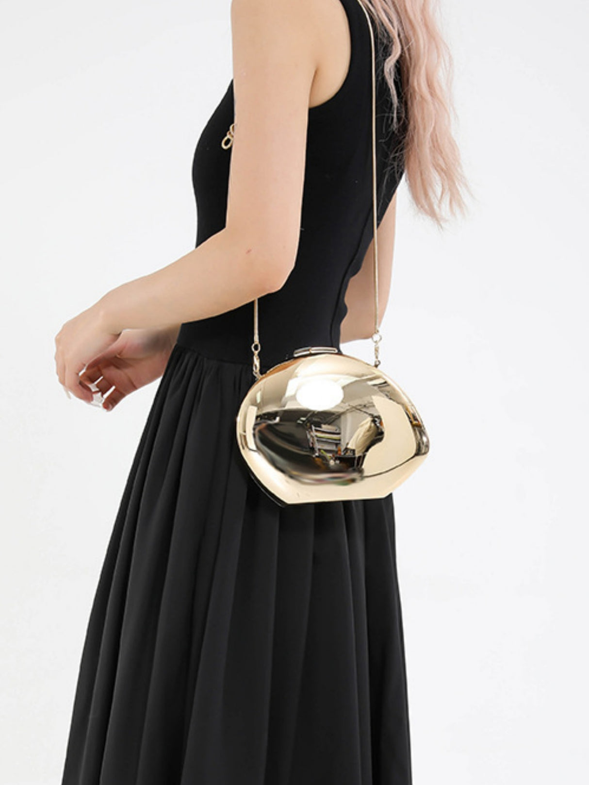 Oval Acrylic Seashell Evening Crossbody Bag