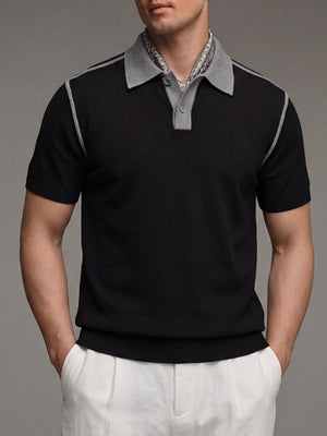 Old Money Style Line Stereo Slim-fit Polo Shirts