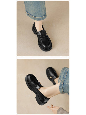 Liber Spring and Autumn Thick-soled Metal Buckle Women's Loafers