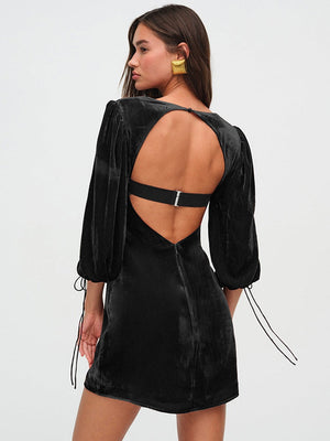 Christmas Cuff Tie Sexy Backless Design Hip Mini&Short Dresses