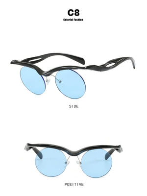 Half-rimmed Round Sunglasses
