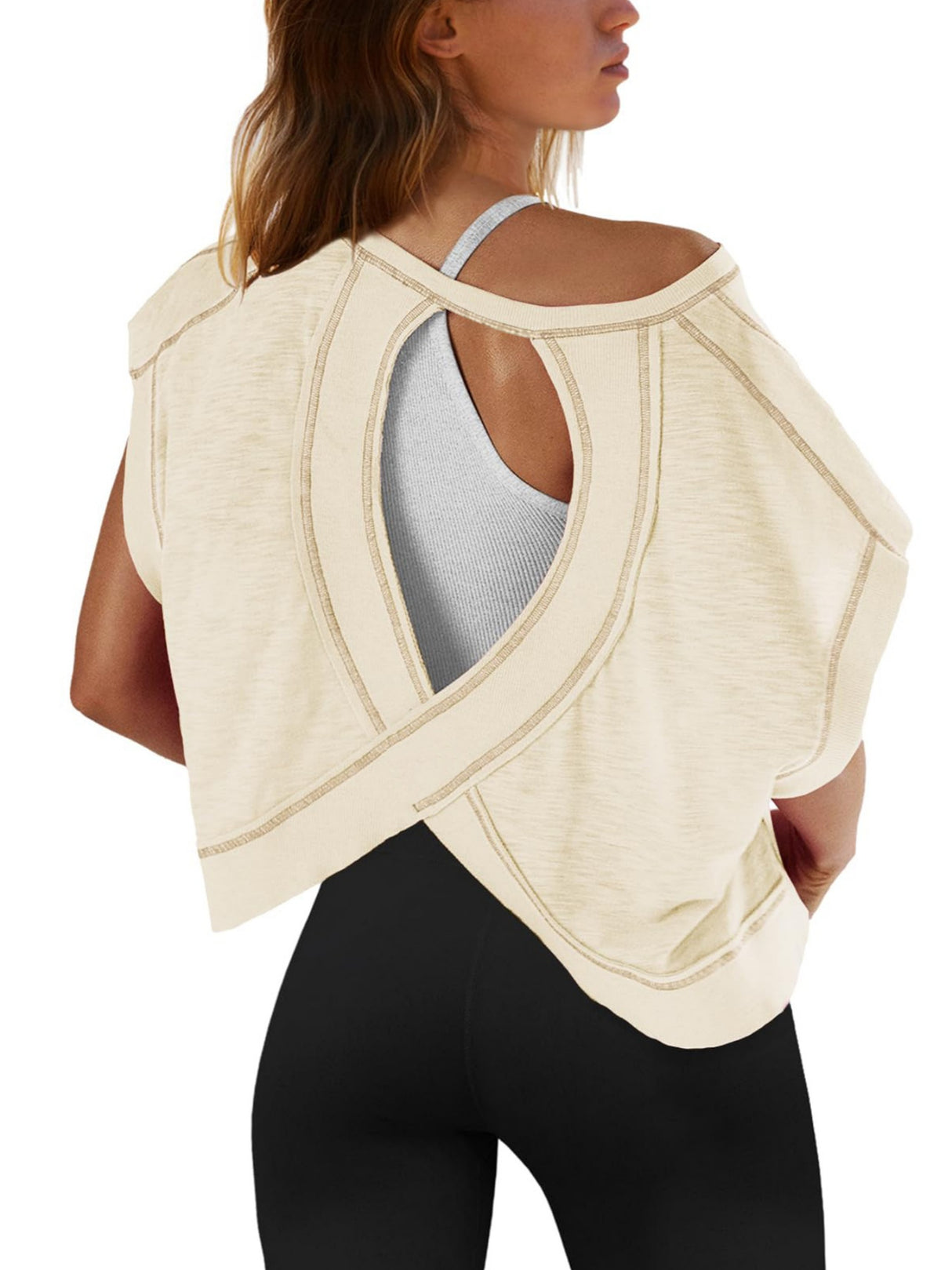 Backless Yoga Relaxed And Casual T-shirts