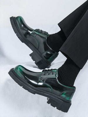 Trendy, Wide-toe, Platform, Lace-up Dress Shoes