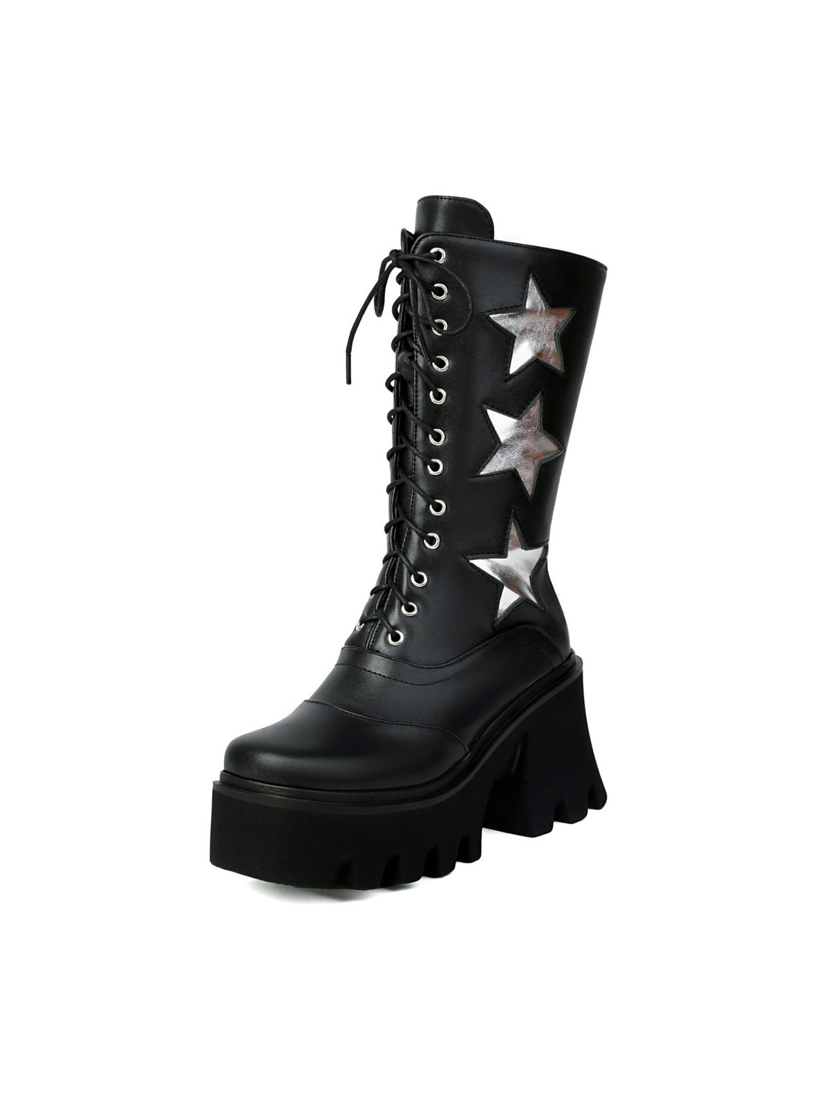 Five-star Punk Platform Mid-calf Boots