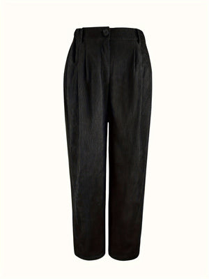 Retro-style Corduroy High-waisted Pocket Casual Trousers