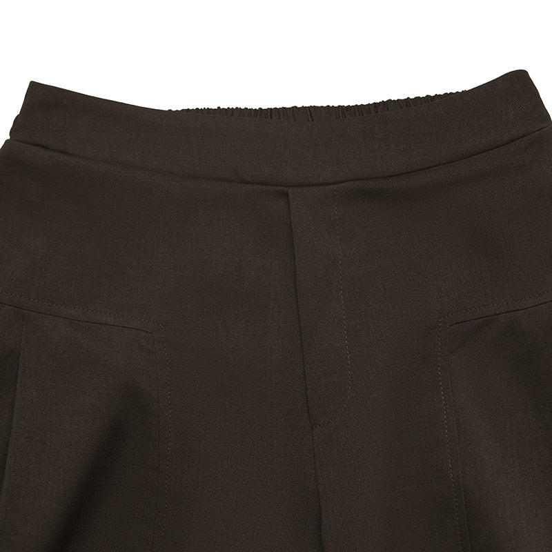 Wide-leg Suit Pants, Women's Commuter Style, Pocket Trousers
