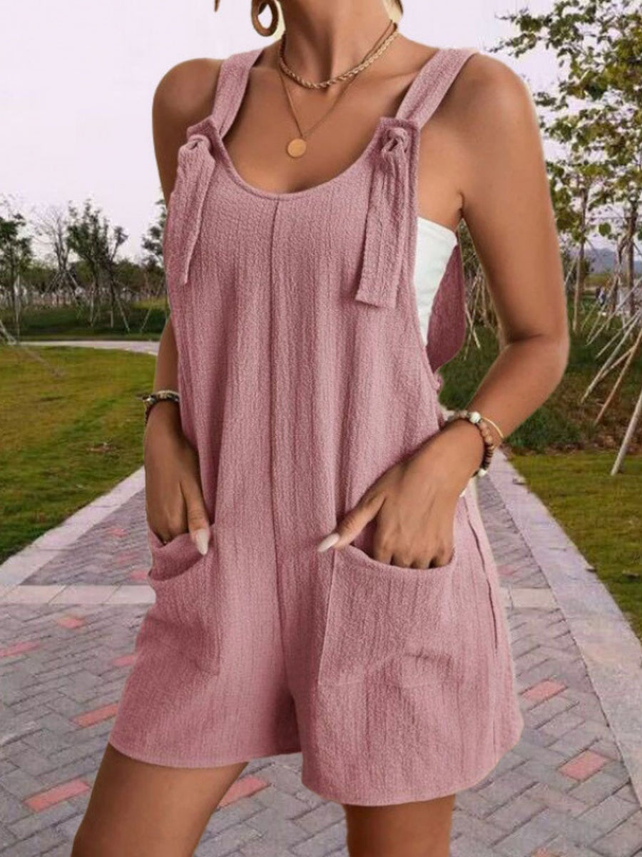 Pocket Loose-fit Blended Strap Jumpsuits&Bodysuits