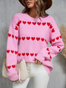Love Valentine's Day Color-blocked Knitted Sweater
