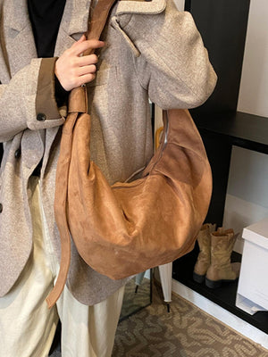 Sac bandoulière de travail en velours plissé à coupe décontractée