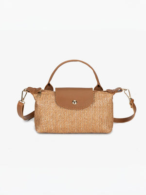Vacation Patchwork Straw Crossbody Bag