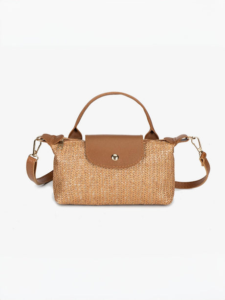 Vacation Patchwork Straw Crossbody Bag