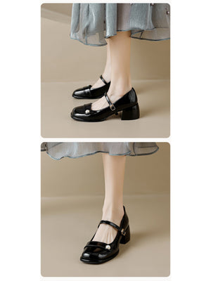 Liber Spring and Autumn Pearl Women's Mary Jane Shoes