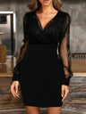 Liber Spring Women's Sequins Solid Color Mini&Short Dresses
