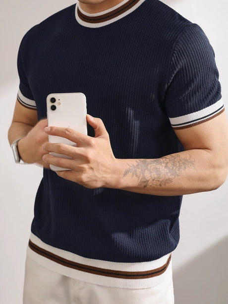 Color Matching Stripes Old Money Style T-shirts